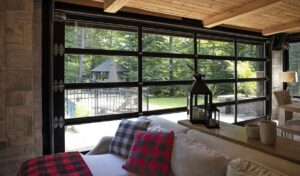 california style garage door windows