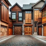 Selection of traditional wood garage doors