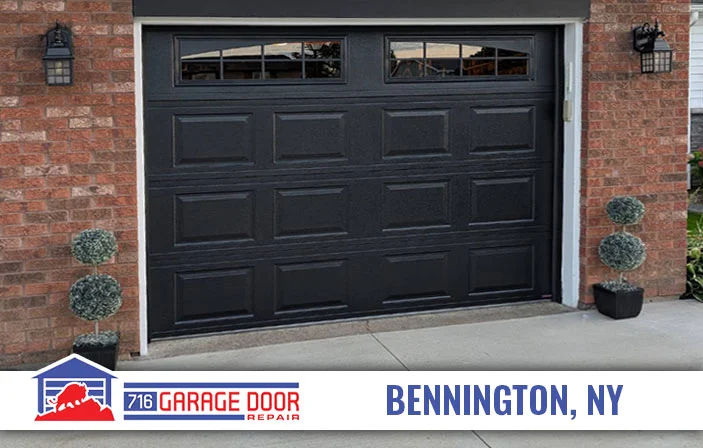 Bennington Ny black garage door