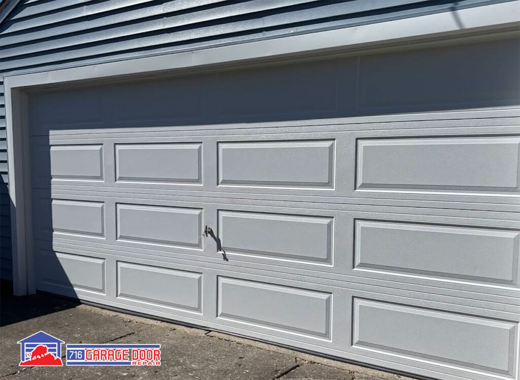 classic white garage door installed by 716 garage doors