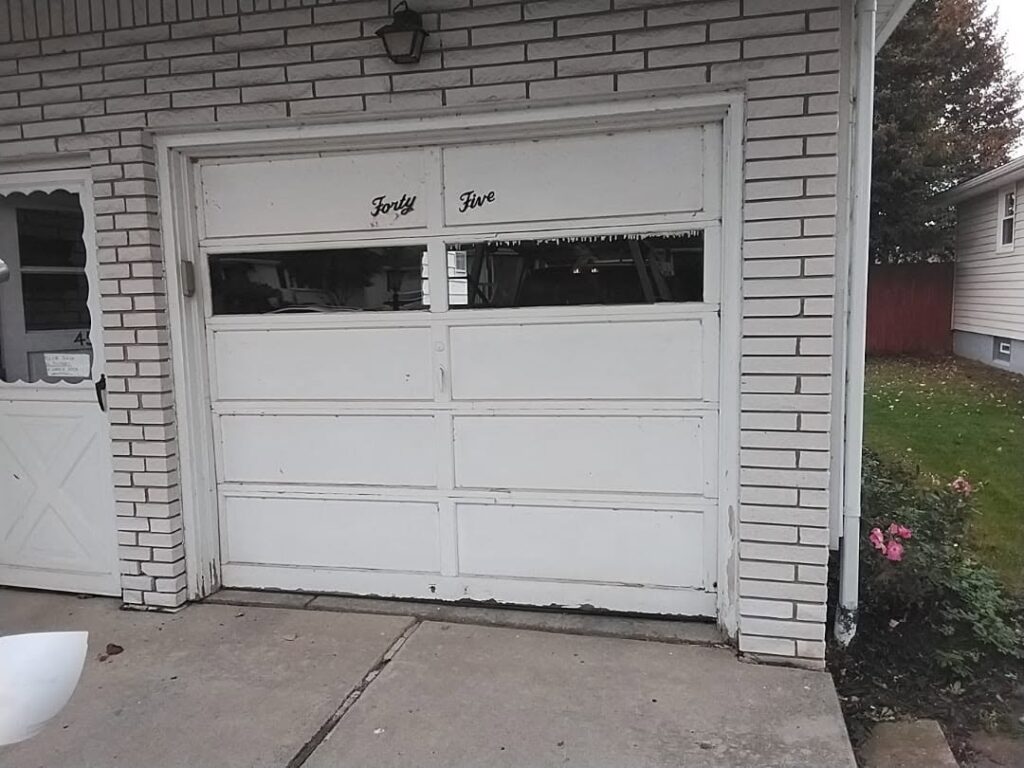 old gross garage door