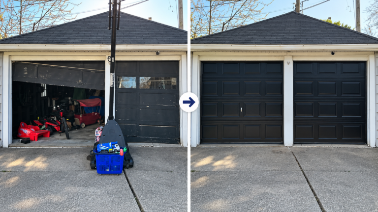 Garage Door Makeover Before And After